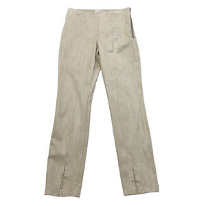 Good American Bass Split Hem Pants Faux Suede Taupe Size Large L